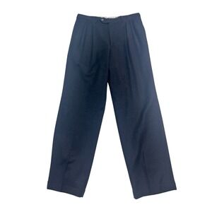 vtg 90s Corbin 34x32 Charcoal Flannel Wool Pants Trousers Pleated Cuffed USA
